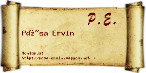 Pósa Ervin névjegykártya